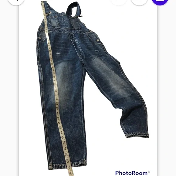 Sandrine rose slouchy denim overalls